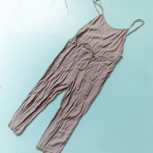 Reformation Gray Sleeveless Slinky Viscose Drawstring Jumpsuit Size Medium